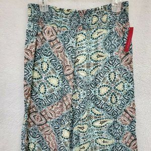 Xhilaration NWT Multi Color Paisley Capri Skirt LOOK Pants Size XXL 2XL